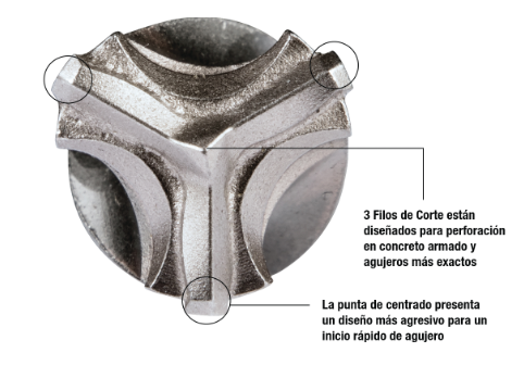 BROCA SDS PLUS 3 FILOS 3/16" X 8" (ANTES B-59374)