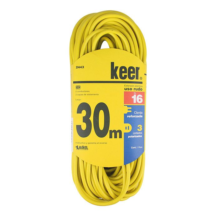 EXTENSION ELECTRICA DE 30 MTS, CAL. 16, KEER USO RUDO