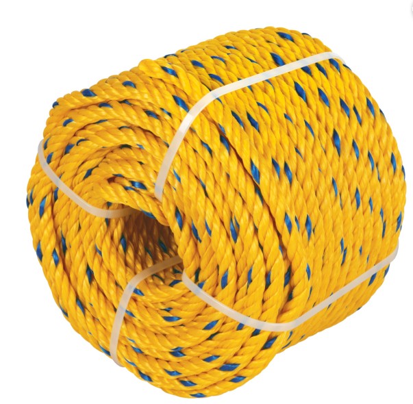 CUERDA DE POLIPROPILENO 3/8" (10 mm), ROLLO DE 1 kg, AMARILLA