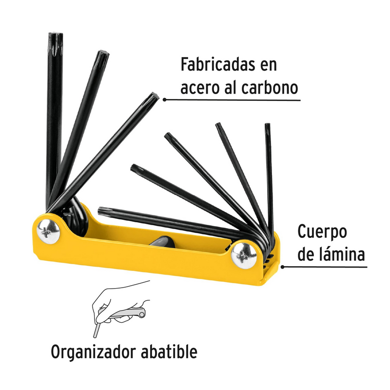 JUEGO DE 8 LLAVES TORX, TIPO NAVAJA