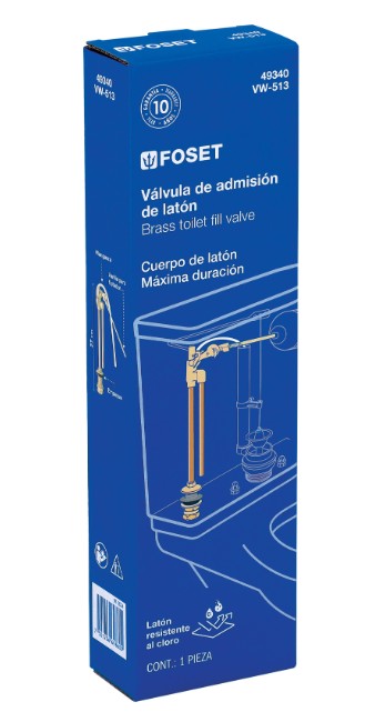 VALVULA DE LLENADO DE LATON PARA TANQUE BAJO