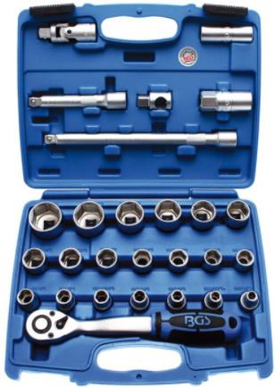 JUEGO DE 27 PIEZAS DE DADOS 1/2" STANDARD
