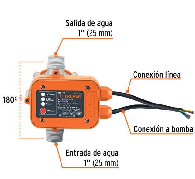 CONTROL AUTOMATICO DE PRESION DE BOMBAS P/AGUA 180°