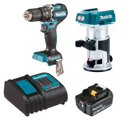 COMBO 18V LXT, ROTOMARTILLO + ROUTER, 1 BAT. 5.0 Ah Y CARGADOR