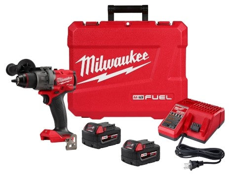 TALADRO DESTORNILLADOR DE 1/2" M18 FUEL™ KIT CARGADOR Y BATERIAS MILWAUKEE