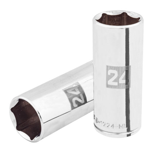 DADO DE 24 mm, CUADRO DE 1/2", 6 PUNTAS LARGO, D-1224-ML