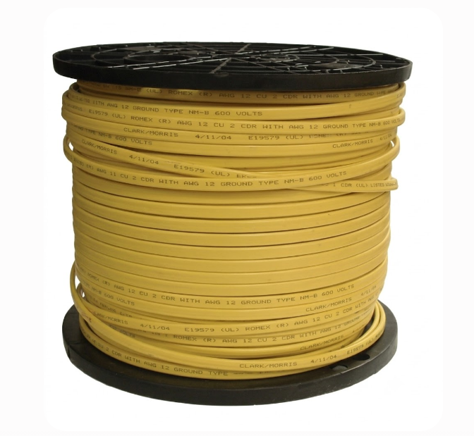 CABLE ELECTRICO DE 3 ALAMBRES ROMEX DE 12/2 AMARILLO (METRO)
