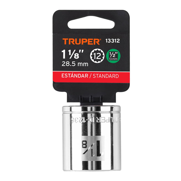 DADO CUADRO DE 1/2" X 1-1/8", 12 PUNTAS