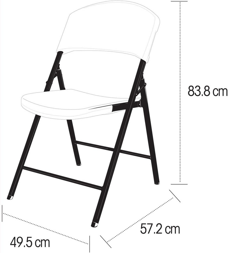 SILLA DE PLASTICO, PLEGABLE, BLANCA, LIFETIME, SEMI COMERCIAL