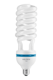 Foco ahorrador Volteck de 55 W, luz de día, con tubo espiral y base de rosca.