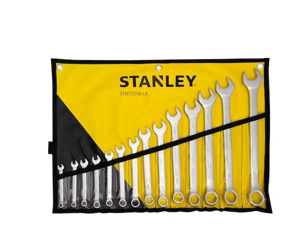 JUEGO DE LLAVES COMBINADAS ANTISLIP SAE 14 PZ STANLEY