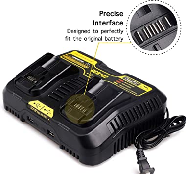 CARGADOR DE BATERIAS DEWALT, 12V-20V MAX, 2 PUERTOS