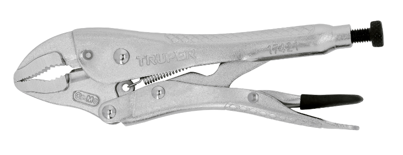 PINZA DE PRESION DE 7", MORDAZA CURVA, TRUPER