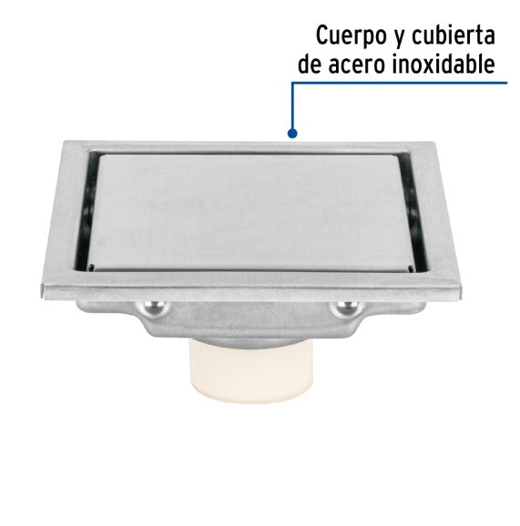 RESUMIDERO REVERSIBLE DE 4" ANTI OLOR ACERO INOX