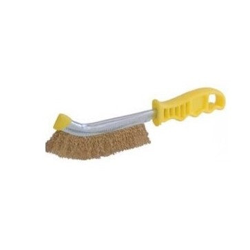 CEPILLO ALAMBRE LATONADO CURVO MANGO DE PLASTICO