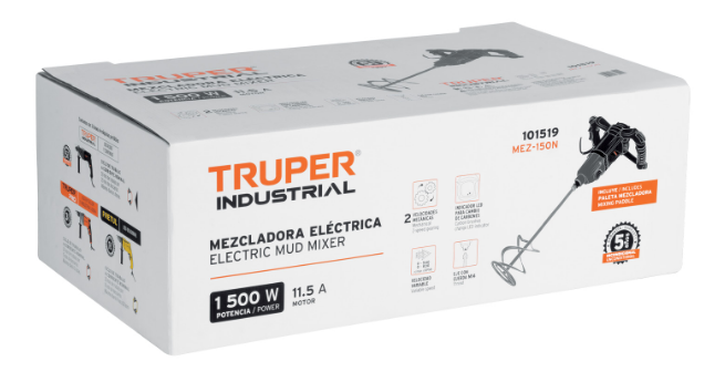 MEZCLADORA ELECTRICA 1500W INDUSTRIAL TRUPER