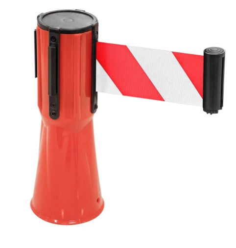 CINTA RETRACTIL P/ CONO 3 MTS BLANCO/ROJO