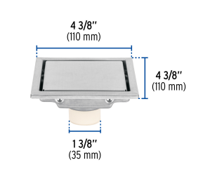 RESUMIDERO REVERSIBLE DE 4" ANTI OLOR ACERO INOX