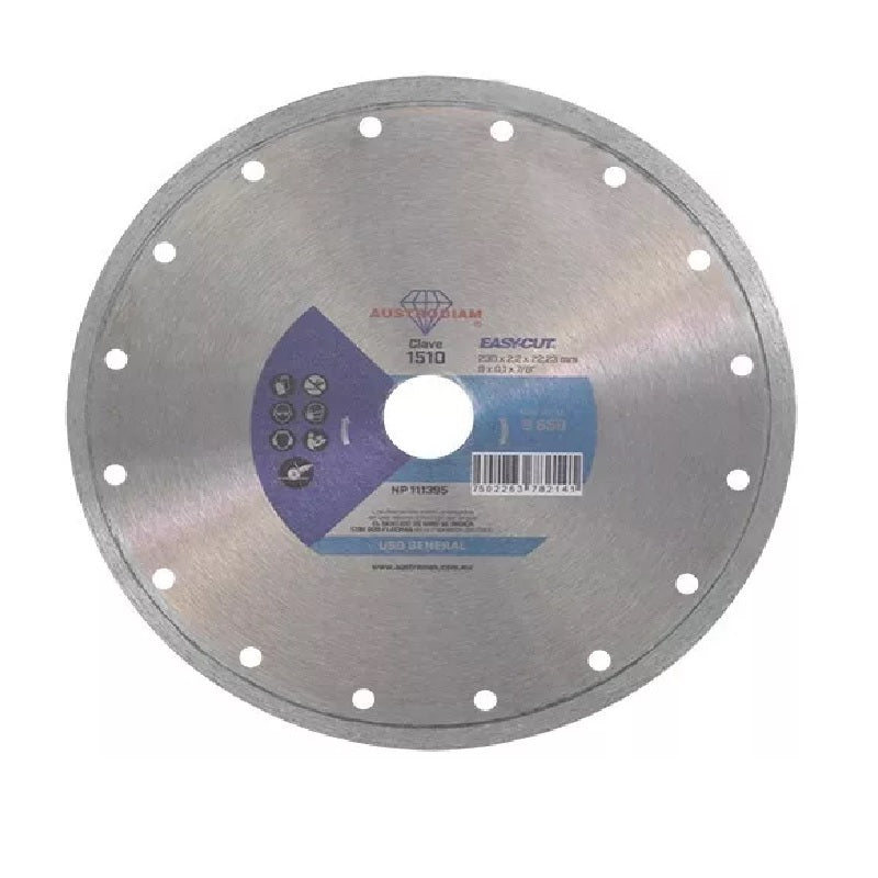 DISCO DE DIAMANTE 9" X 7/8" RIN CONTINUO PARA ESMERILADORA, EASY-CUT