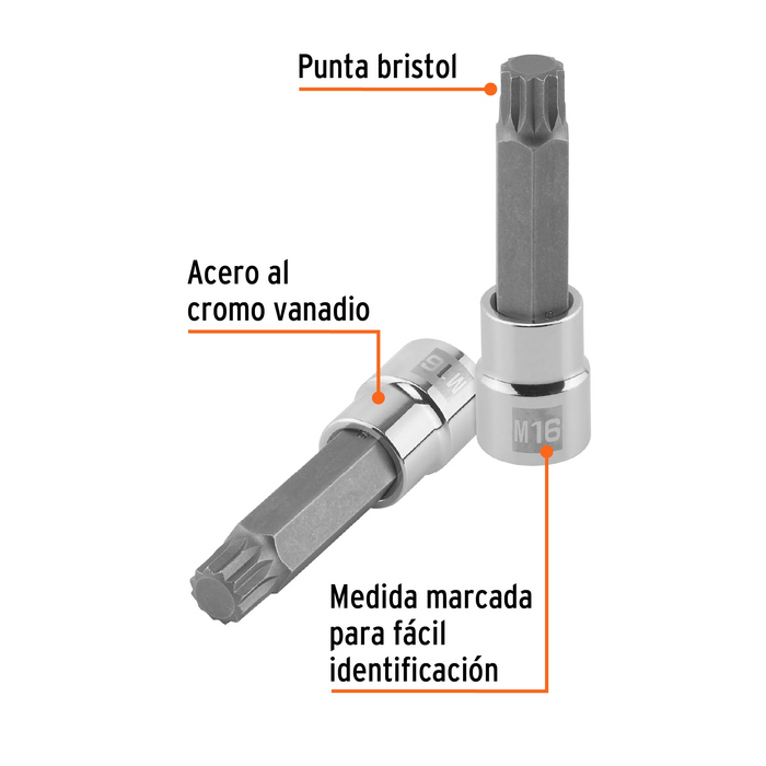 DADO PUNTA LARGA BRISTOL M16 CUADRO DE 1/2" TRUPER