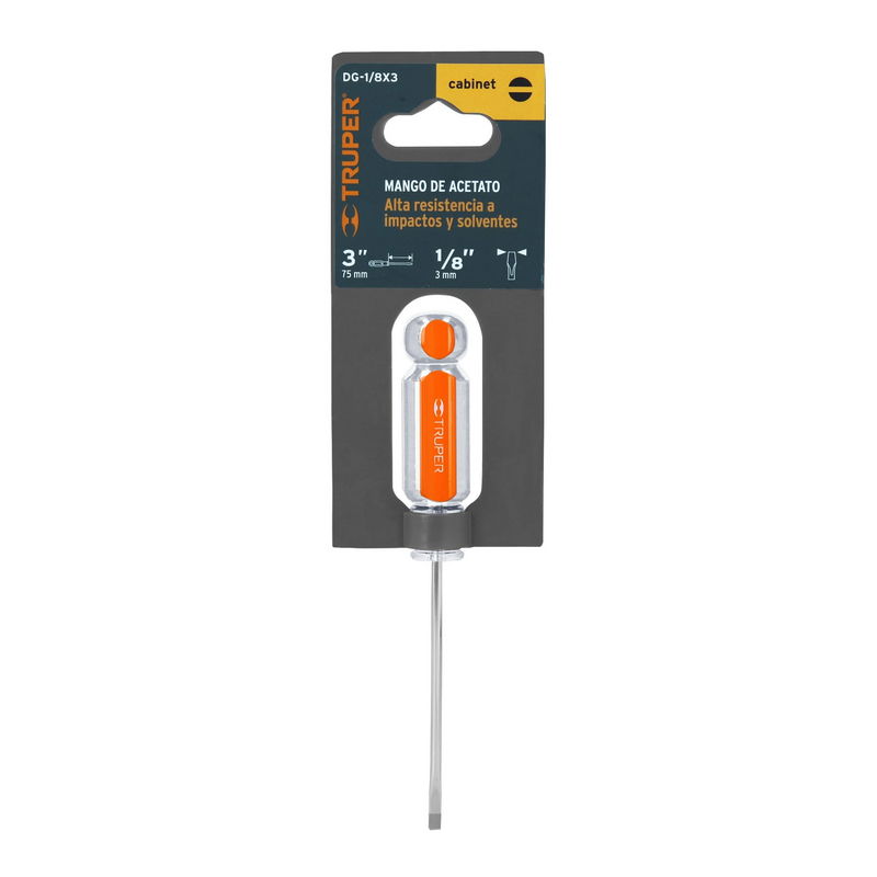 DESARMADOR PLANO TIPO CABINET 1/8 X 3"