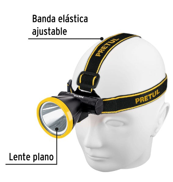 LINTERNA DE MINERO LED 160 LM RECARGABLE PRETUL