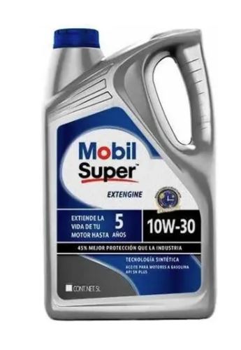 ACEITE PARA MOTOR A GASOLINA, MOBIL SUPER EXTENGINE 10W30, 5 L (CAJA 4 PIEZAS)