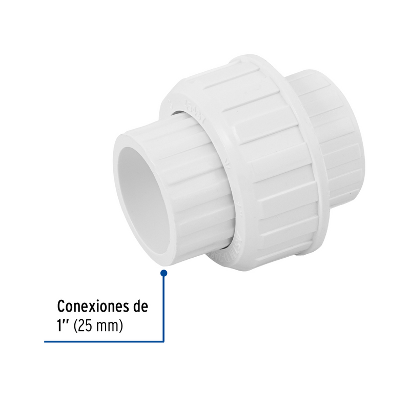 TUERCA UNION LISA DE PVC, 1"