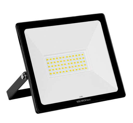 Proyector LED VOLTECK negro con cubierta de vidrio y panel de LEDs amarillos