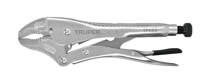 PINZA DE PRESION DE 10", MORDAZA CURVA, TRUPER