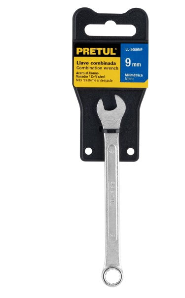 LLAVE COMBINADA MILIMETRICA 9 mm X 130 mm DE LARGO PRETUL
