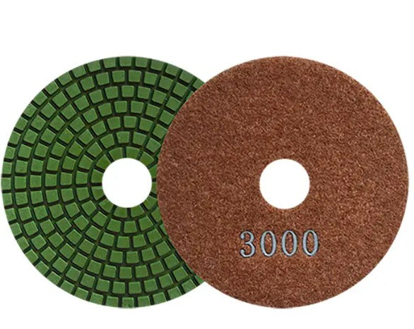 PAD DE DIAMANTE G-3000 DE 4" CON VELCRO MARCA HUM (PIEZA)