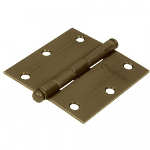 BISAGRA CUADRADA 2-1/2", LATON ANTIGUO, CABEZA PLANA (PIEZA)