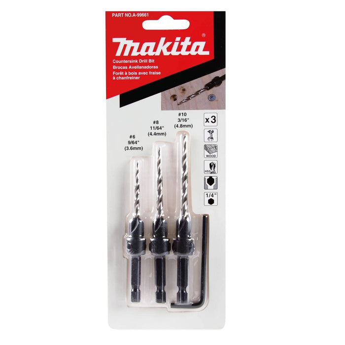 AVELLANADOR PARA MADERA ZANCO HEX 1/4 9/64" #6 11/64" #8