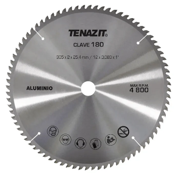 DISCO PARA SIERRA DE INGLETE 12" - 80 DIENTES X 1", PARA ALUMINIO