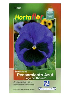 SOBRE DE SEMILLAS DE PENSAMIENTO AZUL HORTAFLOR, CONTENIDO DE .02G