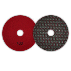 PAD DE DIAMANTE 4" GRANO 400 CON VELCRO / USO EN SECO