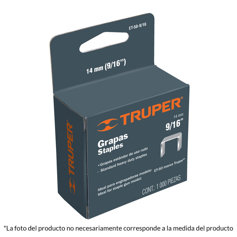 GRAPAS PARA ET-50, 9/16', CAJA CON 1000 PIEZAS"