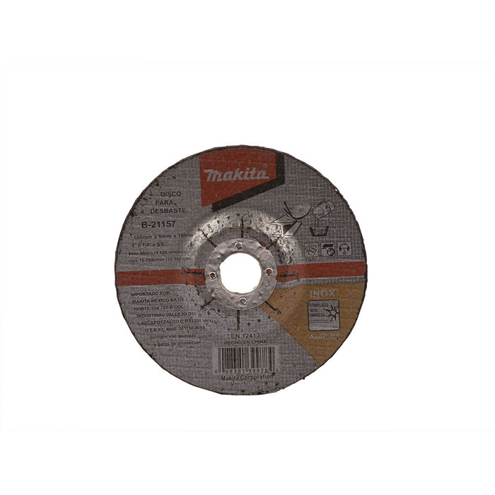 DISCO DE DESBASTE 5" X 1/4" X 7/8", METAL-INOXIDABLE, MAKITA