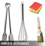 Accesorios de la máquina: batidor metálico, espátulas, brocha y paños