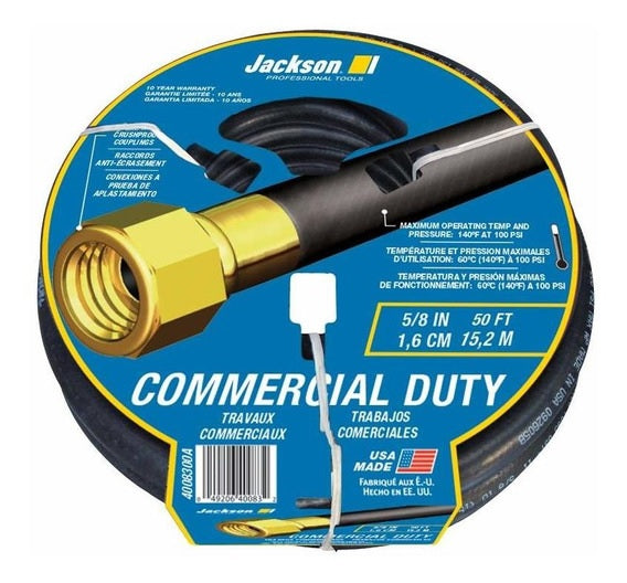 MANGUERA PARA JARDIN 5/8", 15 m, JACKSON, 50 ft, "COMERCIAL DUTY"
