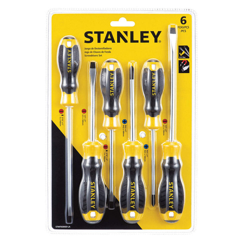 JUEGO DE DESARMADORES, 6 PZAS, MANGO CUSHIONGRIP,STANLEY BASIC
