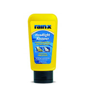 Restaurador de faros Rain-X en frasco amarillo con etiqueta azul
