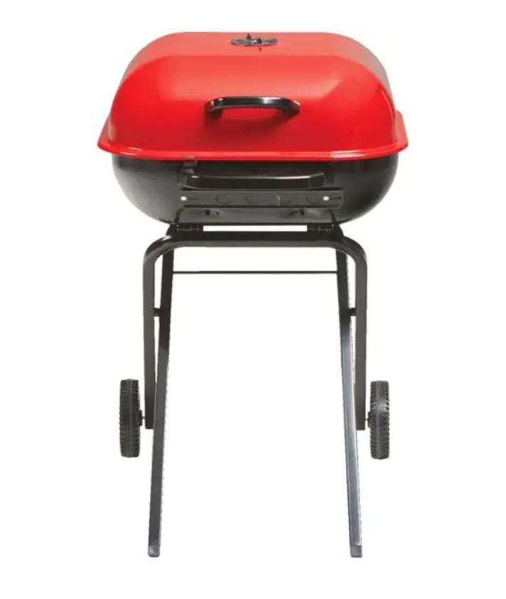 ASADOR DE CARBON PORTATIL AMERICANA, COLOR ROJO