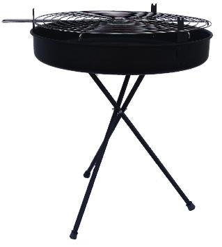 ASADOR DE CARBON PORTATIL SOLMATIC, COLOR NEGRO CIRCULAR DE PEDESTAL