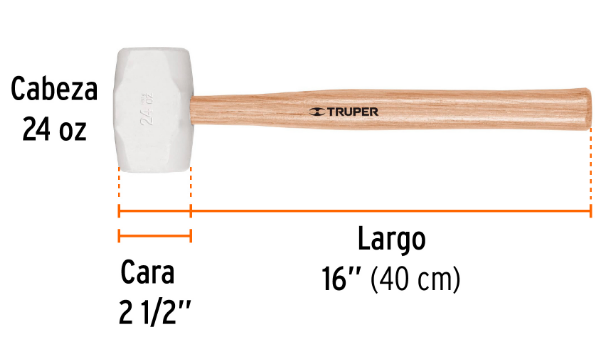 MAZO DE HULE 24 OZ TRUPER