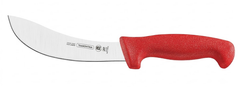CUCHILLO PARA DESPELLEJAR CURVO 6" MANGO ROJO (PIEZA)