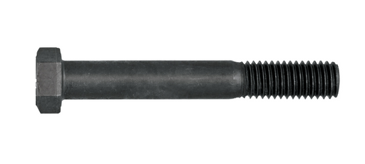 Tornillo de grado 5 con cabeza hexagonal y rosca parcial, metal oscuro