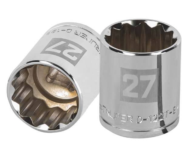 DADO DE 27 mm, CUADRO DE 1/2", 12 PUNTAS, D-1227-EM