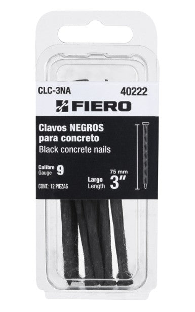 CLAVOS NEGROS PARA CONCRETO 3" 12 pz FIERO